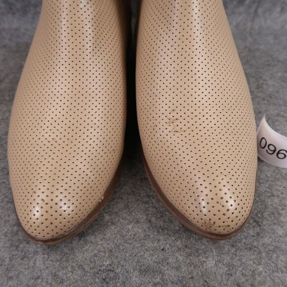 Espirit Shoes Womens 9 Booties Fashion Block Heel Perforated Double Zip Tara Tan - Picture 4 of 15